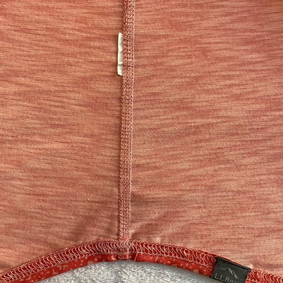 L.L. Bean Streamside Tee, Three-Quarter-Sleeve Splitneck, Coral/Orange Petite XS - Picture 10 of 10
